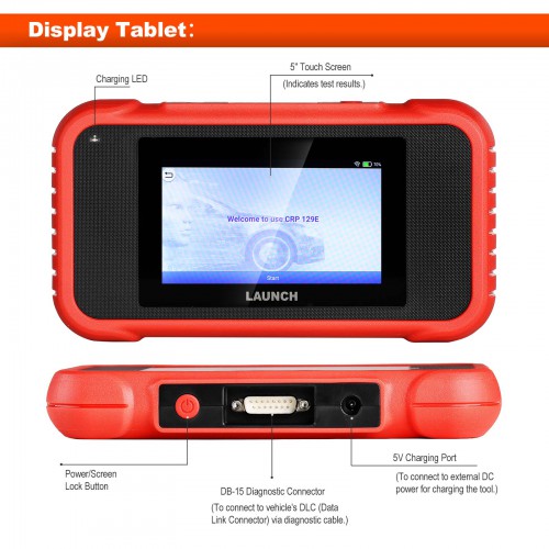 Launch X431 CRP129E OBD2 Lettore di Codice Supporta Olio / freno / SAS / TPMS / ETS reset pk CRP129 Aggiornamento Gratuito Online
