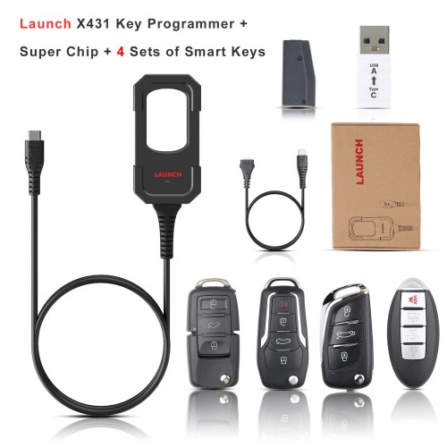 Launch X431 Key Programmer + Super Chip + 4 Sets of Smart Keys