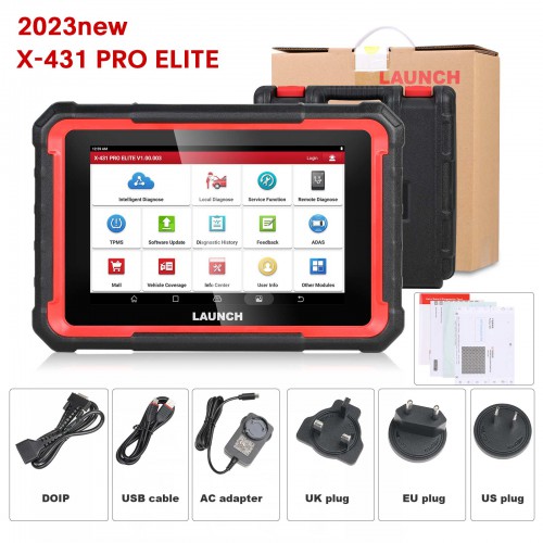 Launch X431 PRO Elite 8'inch Car Diagnostic Tool All System OBD OBD2 Scanner CAN FD/DOIP Active Test 32 Reset Coding Same Function as X431 V