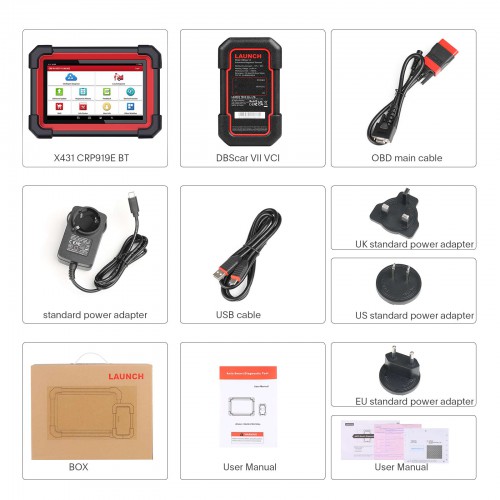 LAUNCH X431 CRP919E BT Car Diagnostic Tool DBScar VII VCI Auto OBD OBD2 Scanner Active Test ECU Coding CANFD DOIP 31 Reset Services EU Versione
