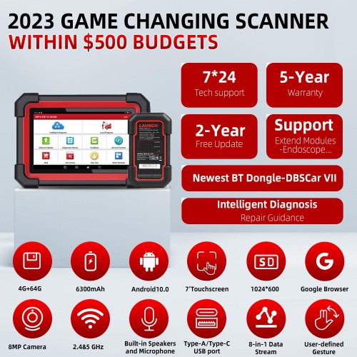 LAUNCH X431 CRP919E BT Car Diagnostic Tool DBScar VII VCI Auto OBD OBD2 Scanner Active Test ECU Coding CANFD DOIP 31 Reset Services EU Versione