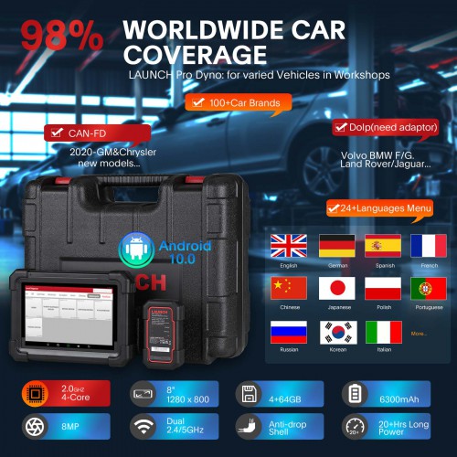 2026 LAUNCH X-431 PRO DYNO Full Systems OBD2 Diagnostic Scanner Support Bi-directional ECU Coding