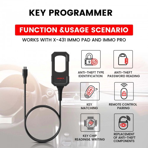 Launch X431 Key Programmer Utilizzato con LAUNCH X431 IMMO ELITE, IMMO PLUS, PAD V, PAD VII, Pro3 APEX, CRP919E BT, PRO Elite