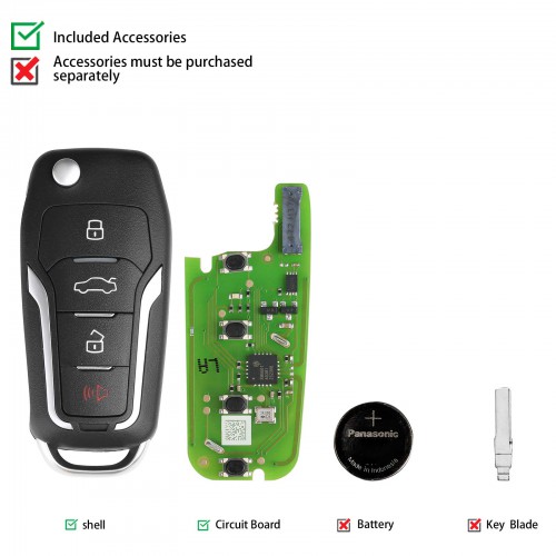 Launch LE-Ford Super Chip (Folding 4 Buttons) LE4-FRD-01 5 pezzi/Lot