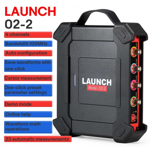 Launch O2-2 Scope Box Oscilloscope 4 Channels 100MHz Bandwith 10M Buffer Memory Funziona con Launch PRO3S+ V5.0/PAD V