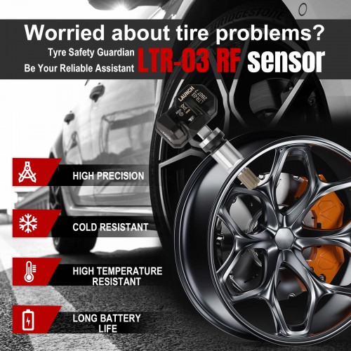 4pcs LAUNCH LTR-03 RF Sensor 315MHz & 433MHz TPMS Sensor Tool Metal & Rubber Spedizione Gratuita