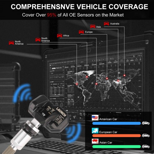 4pcs LAUNCH LTR-03 RF Sensor 315MHz & 433MHz TPMS Sensor Tool Metal & Rubber Spedizione Gratuita
