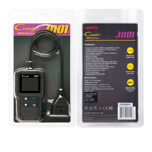 Originale Launch Creader 3001 OBDII / EOBD Code Scanner Supporta Lingue Stesse AL419 Aggiornamento Gratuito