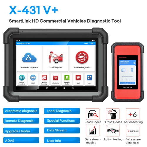 2026 Launch X431 V+ SmartLink HD Strumento Diagnostico per Camion Pesanti 12V 24V
