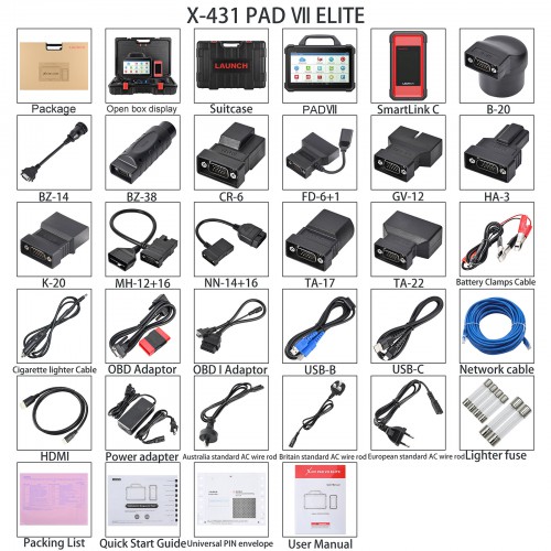 Top Launch X431 PAD VII PAD 7 Elite Full System Diagnostic Tool with G-III X-PROG3 Immobilizer & Key Programmer Supports All Keys Lost