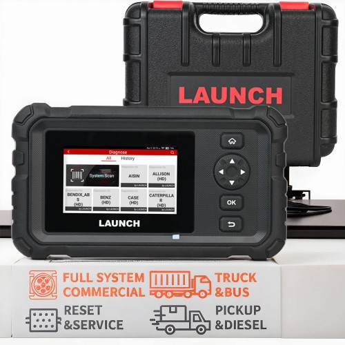 2026 LAUNCH CRP129 HD Heavy-duty Diagnostic Tool Supporta 24V Trucks 7 Reset Functions 2 Years Update Free