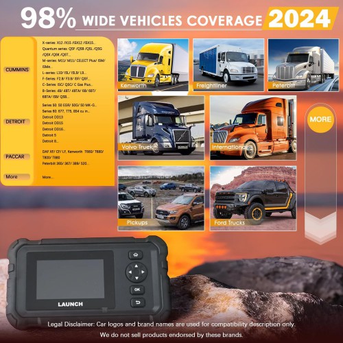 2026 LAUNCH CRP129 HD Heavy-duty Diagnostic Tool Supporta 24V Trucks 7 Reset Functions 2 Years Update Free