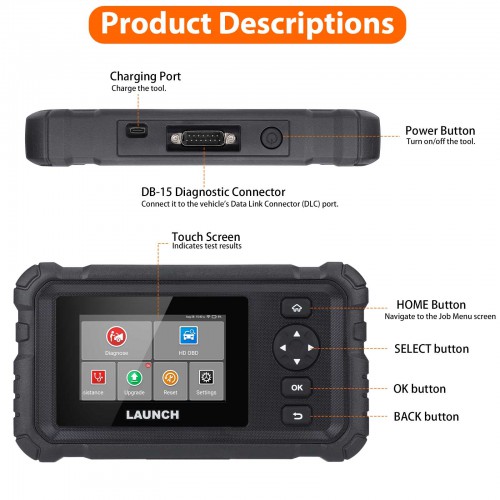 2026 LAUNCH CRP129 HD Heavy-duty Diagnostic Tool Supporta 24V Trucks 7 Reset Functions 2 Years Update Free