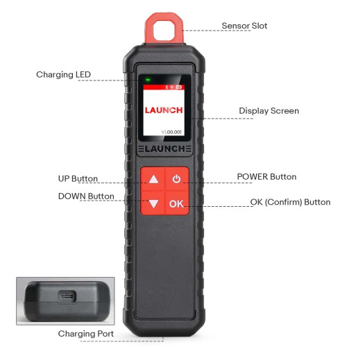 Launch X-431 TSGUN WAND i-TPMS Tire Pressure Detector Handheld Program Diagnostic Tool