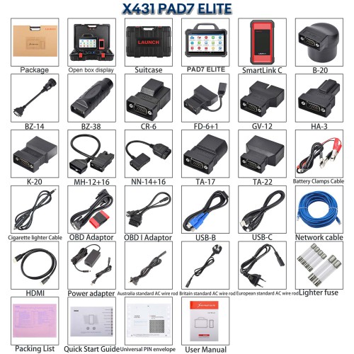 Launch X-431 PAD VII PAD 7 Elite Strumento Diagnostico per Autoveicoli di Calibrazione ADAS Supporta la Codifica e la Programmazione online
