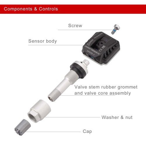 LAUNCH TSENSOR-05 RF Sensor 315MHz & 433MHz Metal 4 Pieces