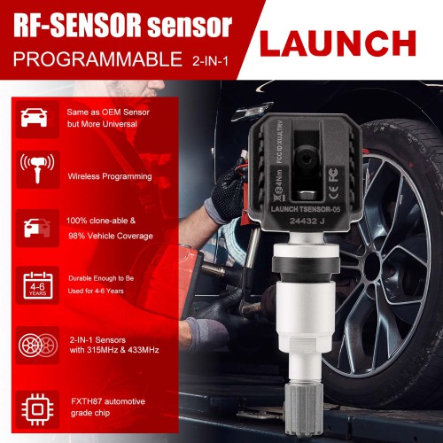 LAUNCH TSENSOR-05 RF Sensor 315MHz & 433MHz Metal 4 Pieces