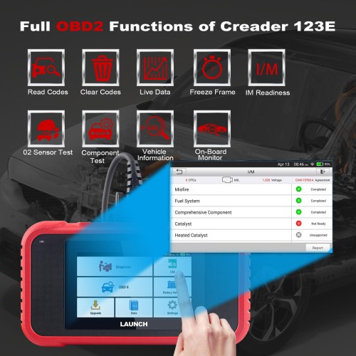 Launch X431 CRP123E OBD2 Lettore di Codice per Motore ABS Airbag SRS Trasmissione