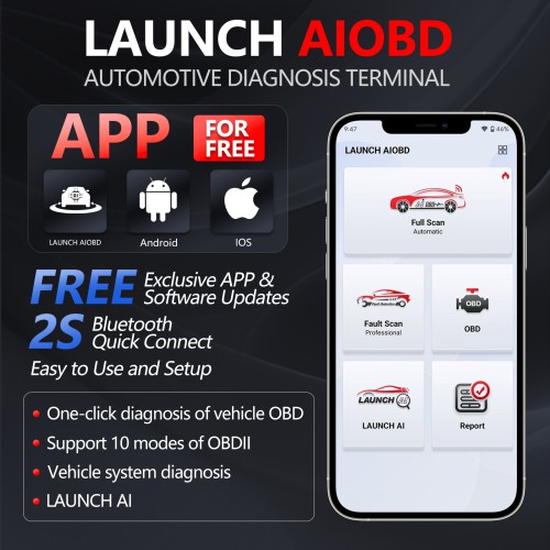LAUNCH AIOBD(NueraDiag) Full System Diagnostic Scanner per iOS e Android Multilingua