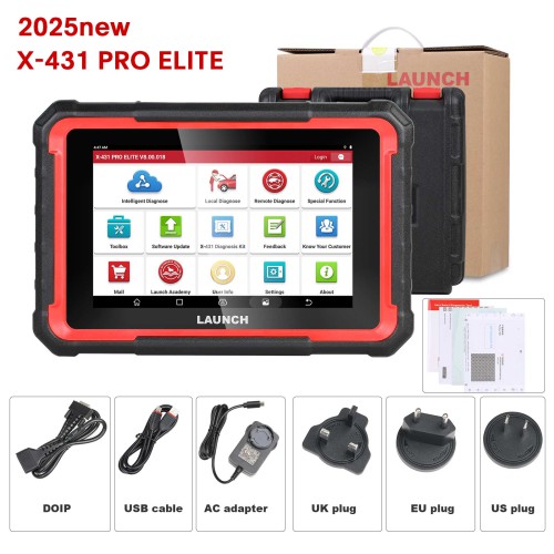 95% Nuovo-Launch X431 PRO Elite 8'inch Car Diagnostic Tool All System OBD OBD2 Scanner CAN FD/DOIP Active Test 32 Reset Coding Same Function as X431 V