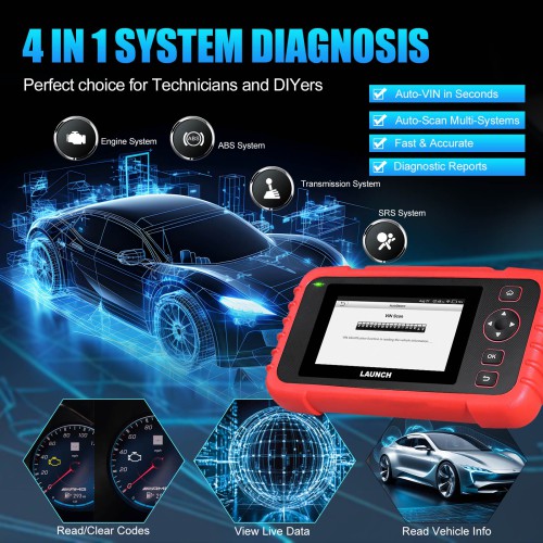 95% Nuovo Launch OBD2 Scanner CRP123X Elite Scan Tool ABS/SRS/Engine/Transmission Automotive Tools