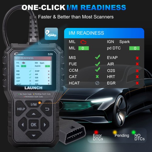 LAUNCH CR529 OBD2 Scanner Diagnostic Tool Code Reader Clear Codes I/M Readiness Freeze Frame  Read VIN Code Automatically
