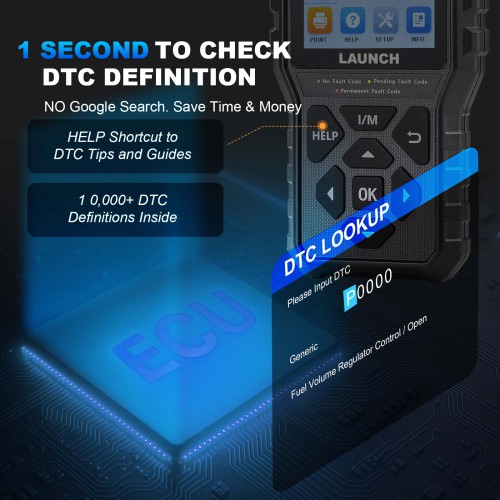 LAUNCH CR529 OBD2 Scanner Diagnostic Tool Code Reader Clear Codes I/M Readiness Freeze Frame  Read VIN Code Automatically