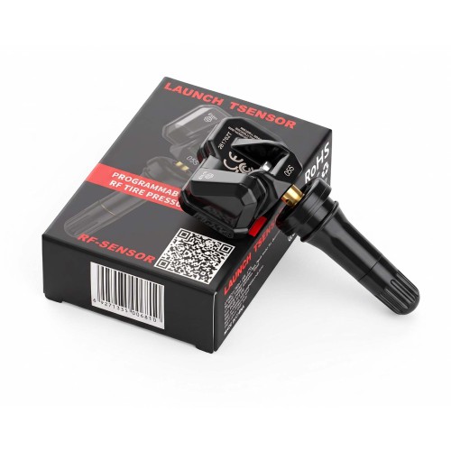 LAUNCH TSENSOR-05S: Sensore TPMS Universale Programmabile (315MHz + 433MHz) - Valvola in Gomma Nera