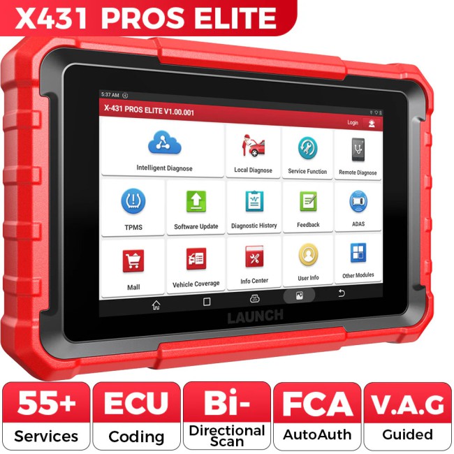 Launch X431 PRO Elite 8'inch Car Diagnostic Tool All System OBD OBD2 Scanner CAN FD/DOIP Active Test 32 Reset Coding Same Function as X431 V