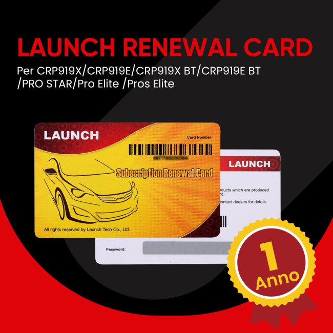 Servizio di Aggiornamento di un Anno per LAUNCH CRP919X/CRP919E/CRP919X BT/CRP919E BT/PRO STAR/Pro Elite /Pros Elite