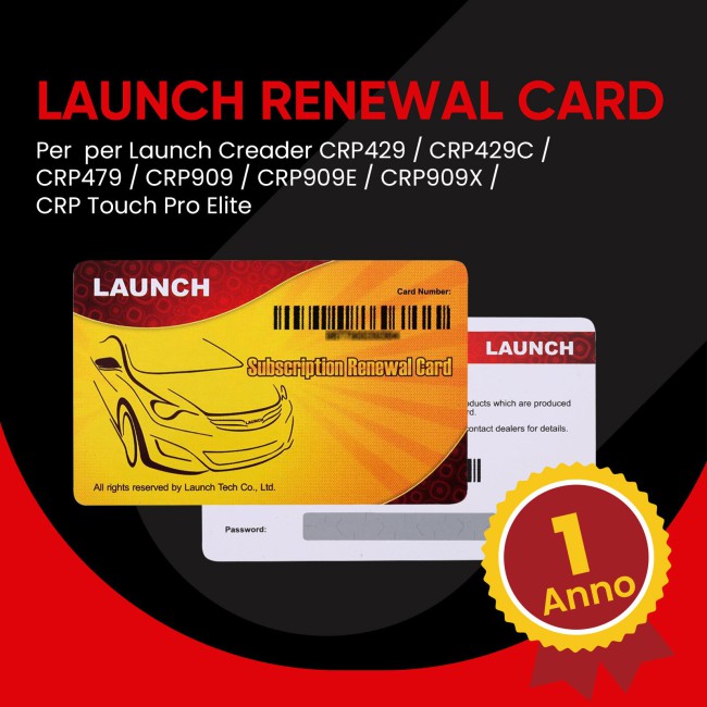 Un anno di Servizio di Aggiornamento per Launch Creader CRP429 / CRP429C / CRP479 / CRP909 / CRP909E / CRP909X / CRP Touch Pro Elite