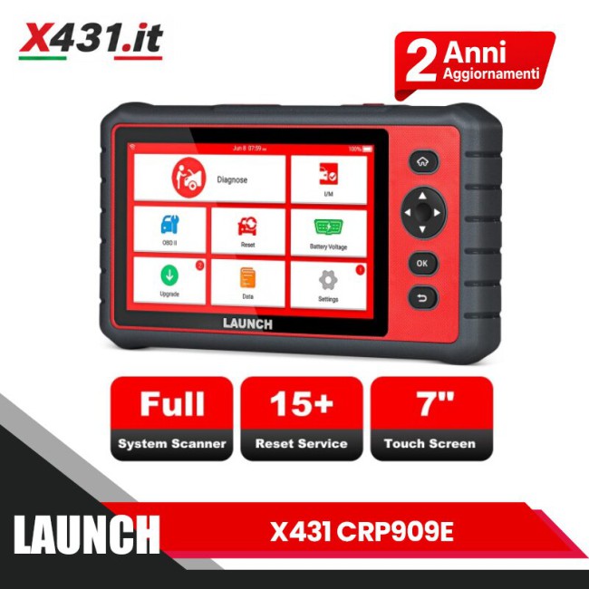 LAUNCH X431 CRP909E OBD2 Car Full System Diagnostic Tool Code Reader Scanner with 15 Reset Service Update Online Free PK MK808 CRP909