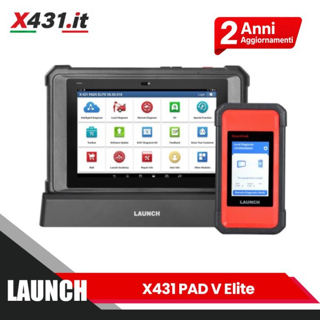 [EU Versione] Launch X431 PAD V Elite J2534 Tool Con il nuovo Smartlink C ECU/ECM Programma online Mappa della topologia CAN/CAN FD/DoIP 60+ Services