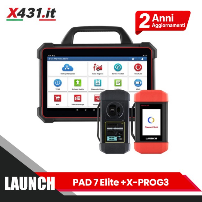 Top Launch X431 PAD VII PAD 7 Elite Full System Diagnostic Tool with G-III X-PROG3 Immobilizer & Key Programmer Supports All Keys Lost