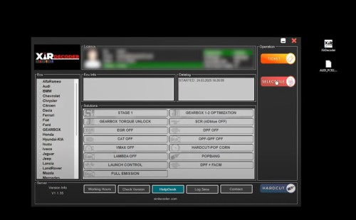 (10 Files Per Day) V3.5 XirDecoder DTC Chip Tuning –Software All Solutions (Versione Standard) Supporta il Tuning Stage 1 e 2