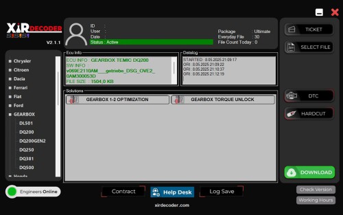 (2 Files Per Day)XirDecoder DTC – Chip Tuning – All Solutions Software (Versione Base)Supporta la Mappatura Stage 1-2