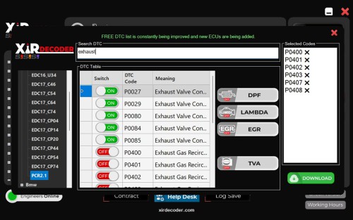 (30 file Per Day)V3.5 XirDecoder DTC – Chip Tuning – Software All Solutions (Versione Ultimate) – Supporta il Tuning Stage 1 e 2