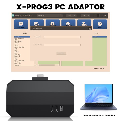 95% Nuovo Launch X431 IMMO Programmer X-PROG3 PC Adapter Overseas Online Configuration