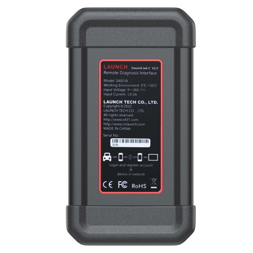 LAUNCH SmartLink C V2.0 Remote Diagnostics VCI With 1 Year Remote Diagnosis Activation Card
