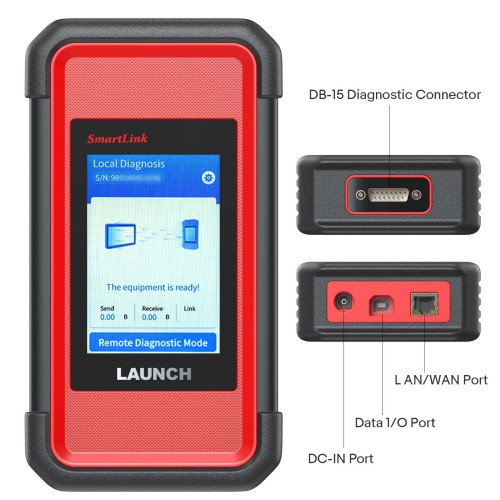 LAUNCH SmartLink C V2.0 Remote Diagnostics VCI With 1 Year Remote Diagnosis Activation Card