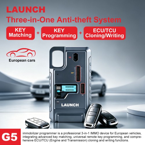 2026 LAUNCH X-431 PROG5 IMMO Programmer 3-in-1 IMMO Device for European Vehicles, Supports Key Matching, Key Programming, ECU/TCU Cloning & Writing