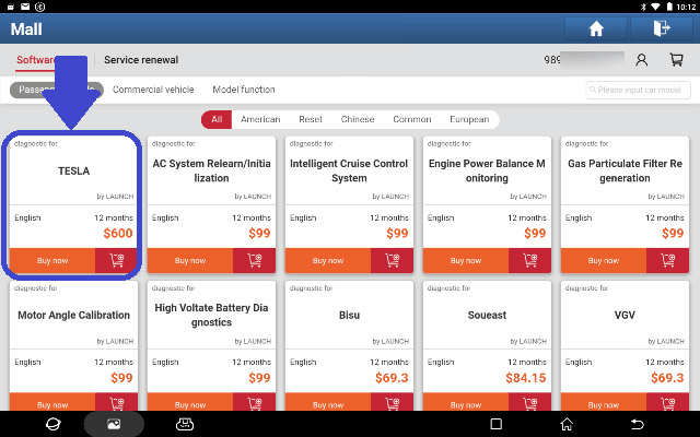 [Online Attivazione] LAUNCH TESLA Software License Work for Launch X431 V, V+, Pro5, Pros V5.0, Pro3s+, PAD V, PAD VII