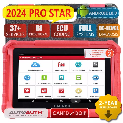 2026 Launch X431 PRO STAR Bidirectional Diagnostic Scanner Supports CAN FD DoIP 31 Service Functions ECU Coding Update of X431 V and Pro Elite