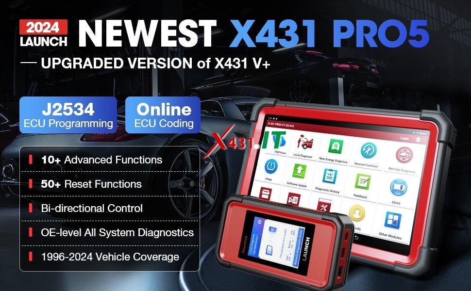 Launch X431 PRO5 PRO 5 Type C Bi-directional Diagnostic Tool Plus X-PROG 3-x431.it